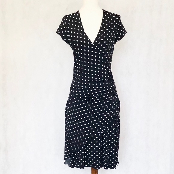 Joseph Ribkoff Dresses & Skirts - Joseph Ribkoff Knit Black & White Polka Dot Dress